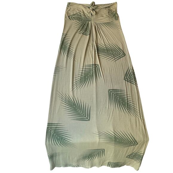 Pathway Women Maxi Dress size S/M Strapless Stretchy Tropical Leaves Green - Picture 1 of 7